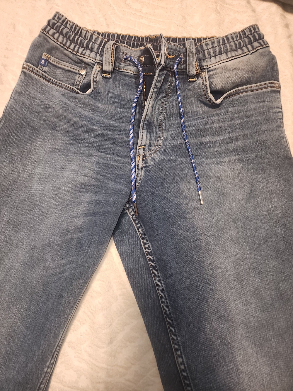 H&M Men's Blue Drawstring Denim Jeans